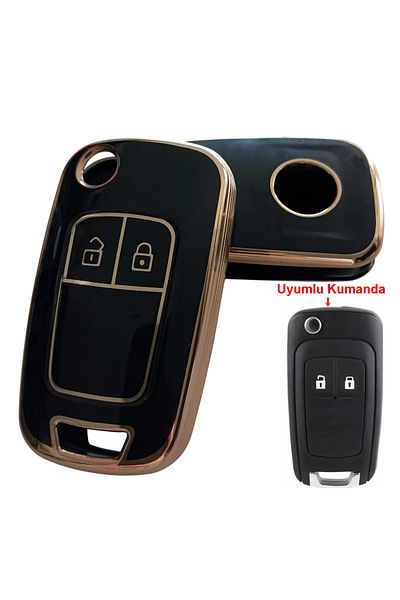 Kasey Opel Astra J Insignia Chevrolet Cruze Compatible Remote Key Case Cover Auto Keychain Black Gold 2 Keys