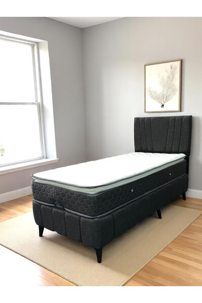 Sar Pakete 90x190 Baza Başlık Yatak Üçlü Seti | Modern Tasarım ve Yüksek Konfor