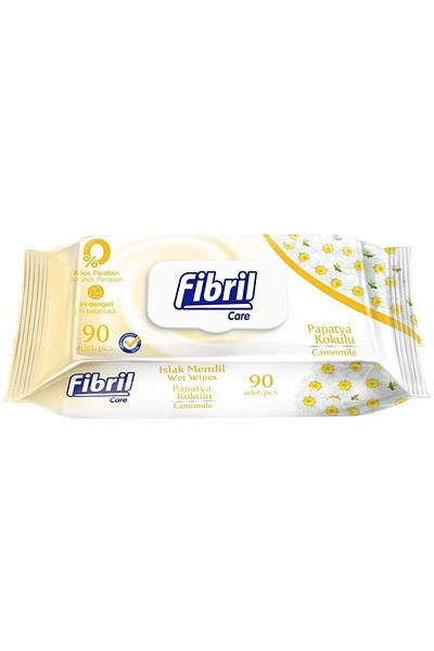 Fibril Wet Towel Wipes 90 Sheets Daisy Plastic Cover (Set of 2) 180 Sheets