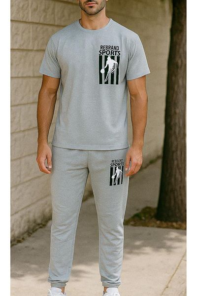 REBRAND Oversize T-Shirt Long Pants Set Sports - Printed