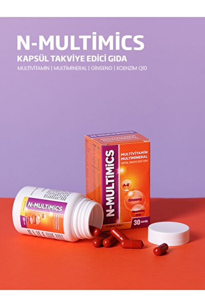 Crom Sağlık N-Multimics Ginseng ve Koenzim Q10 İçeren Multivitamin – Enerji, ...