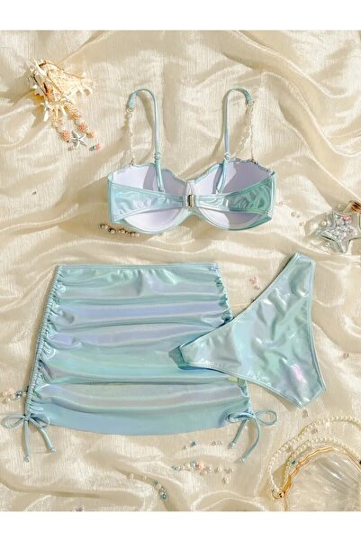 LORE MİEL Kadın 3'lü Bikini Set Deniz Kızı