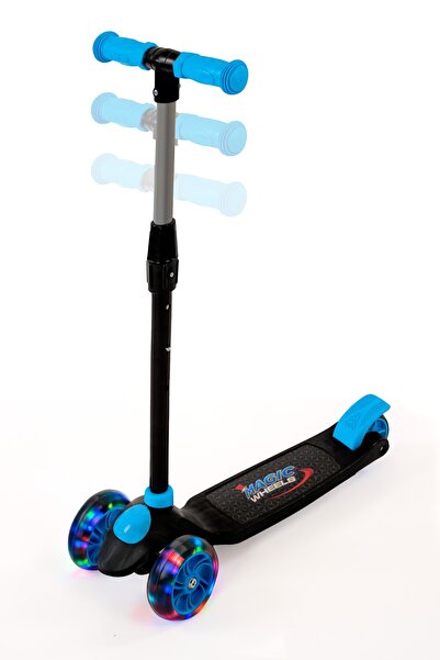 BRN Oyuncak Kız Erkek Frenli Denge Led Işıklı 3 Üç Tekerlekli Yükseklik Ayarlı Magic Çocuk Scooter