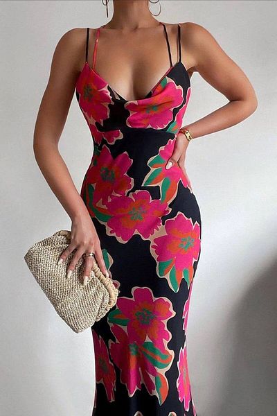 hipnoz butik Women's Ankle Length Chiffon Dress