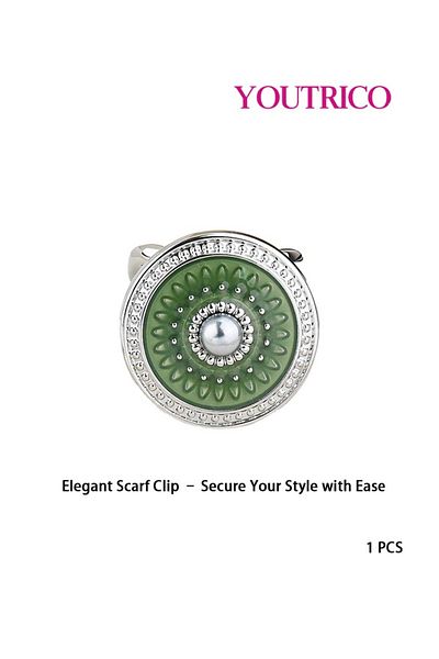 Youtrico British Round Tile Silk Scarf Buckle - Classic Elegant Accessory for Women