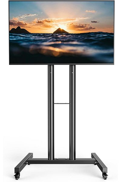 FlashHawk Mobile TV Stand with Wheels, Floor TV Bracket for 32-55 inch LCD LED Screens TV, Holds Up to 25KG