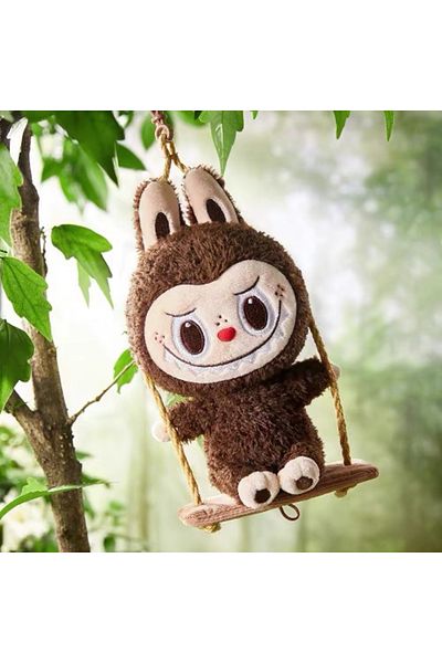 Lumely 25cm Labubu Cartoon Macaron Ragdoll Plush Toys, Mink Fur Cute Rabbit Ragdoll, Brown Canvas