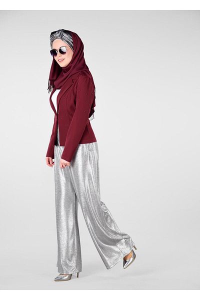 TRENDTESETTÜR Jachetă de damă cu mărgele burgundyПодробный Blazer 4978