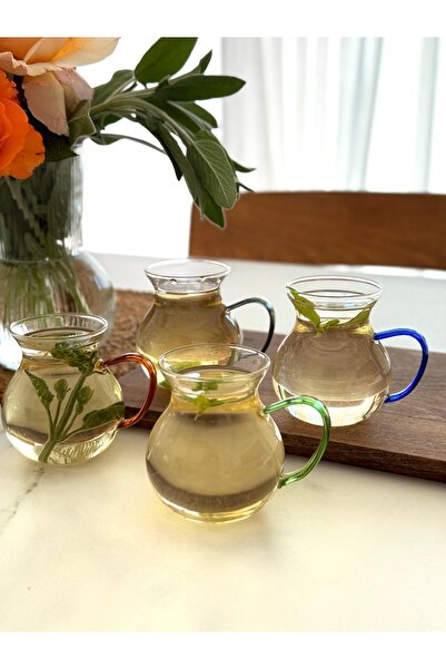 Ulus Home Polente Keyfi Ala Borosilikat Çay Bardağı 4 Lü