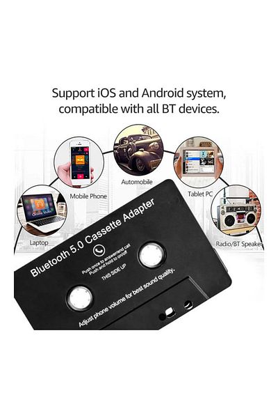 Generic Bt Car Bluetooth Tape Adapter Car Audio Bluetooth Tape Receiver, Wireless Tape Auxiliary Adapter