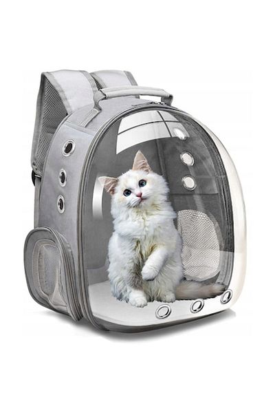 Bogadini Pet Carrier Backpack, Waterproof, Ventilated, 40x30x28 Cm, Gray