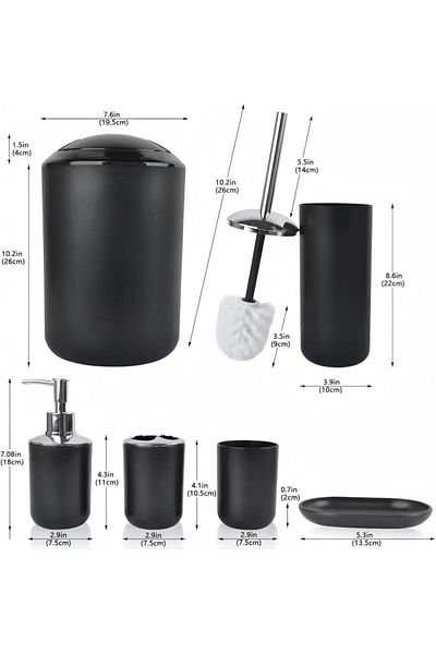 Generic Duniso 6-piece Plastic Bathroom Accessories Set, Bathroom Decoration Set
