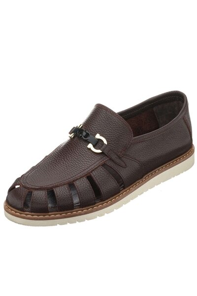 İriadam 45 - 46 - 47 - 48 - 49 - 50 Ag2021 Brown Thermo Base 4 Seasons Usable Large Size Calf Leather