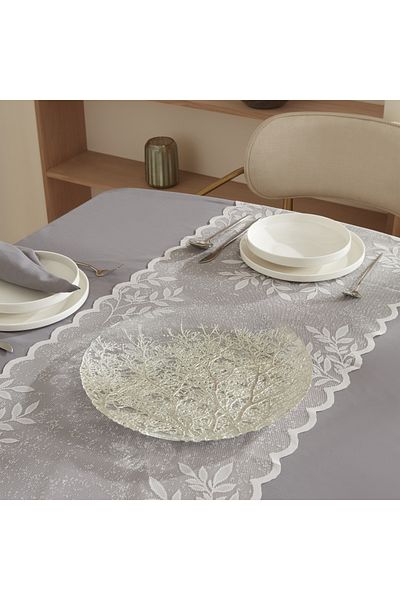 Karaca Home Φθινοπωρινό Διακοσμητικό Πιάτο Ασημί
