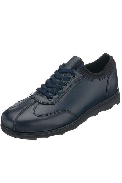 İriadam 45 - 46 - 47 - 48 -49 - 50 Ag1002 Navy Blue Large Size Calf Leather Comfortable Wide Fit Men's Boots