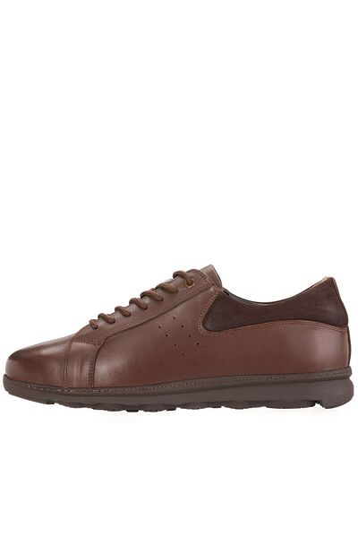 İriadam Gg8013 Brown Calf Leather Rubber Sole Comfortable Wide Fit Large Size 4 Seasons Men's Shoes