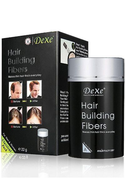 Dexe Thick Hair Building Fibers Thinning Hair & Bald Spots For Men and Women - Black