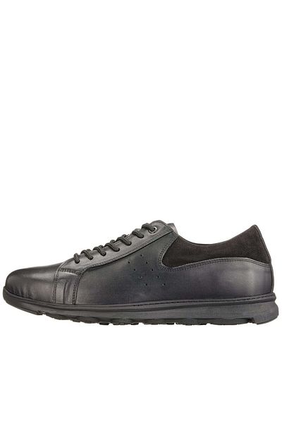 İriadam Gg8013 Black Cowhide Rubber Sole Comfortable Wide Mold Large Size 4 Seasons Men's Shoes