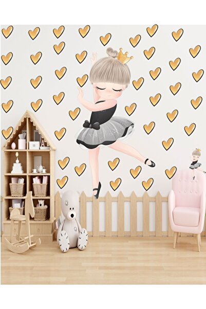MAARS Baby, Children's Room Gray, Black Dress Ballerina Set Glass Wall Sticker