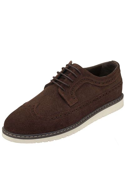 İriadam 45 - 46 - 47 - 48 -49 - 50 Nrm1242 Brown Suede Large Size Calf Leather Comfortable Wide Fit Men's Feet