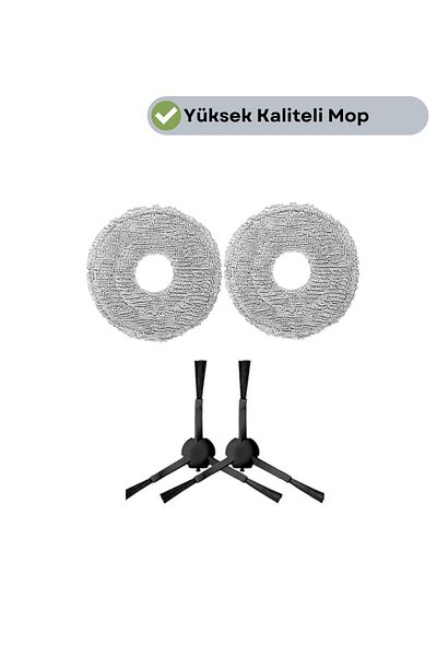 robotyedek Xiaomi X20 Max X20 Pro (Not Plus!) Compatible Replacement Mop and Side Brush-4 Pieces