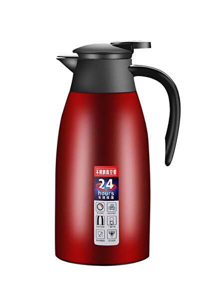 Weather Forecast 304 Steel 2L Double Layer Red Vacuum Camping Picnic Large Tea Thermos Cin553Kr
