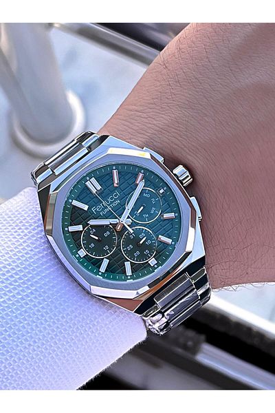 Ferrucci Special Boxed Groom's Watch 3 Atm Water Resistant Steel Cord Color Throw Does Not Blacken