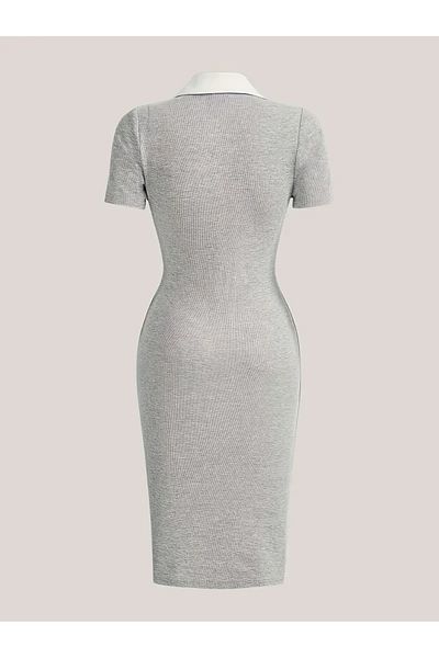 Machetta Γυναικείο φόρεμα Polo Neck Trend 100% βαμβακερό χτενισμένο βαμβακερό