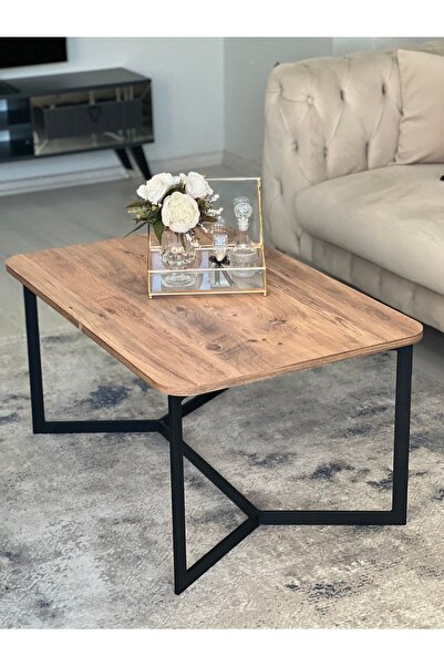 AssuCass Asya Metal Orta Sehpa Ceviz