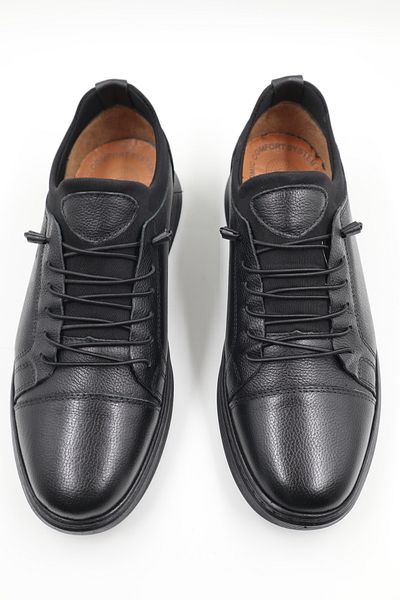 nazenintasarımlar Men's Inner Outer Genuine Leather Ultra Comfortable Lightweight Seasonal Black Casual Shoes