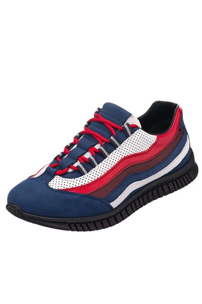 İriadam 45 - 46 - 47 - 48 -49 - 50 Amex Navy Blue Large Size Cowhide Comfortable Wide Fit Men's Vip Sports a