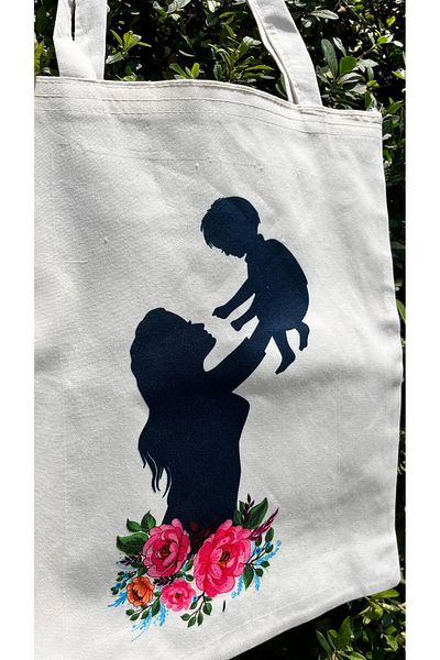 Asyabayrak Geantă din pânză florală cu design special