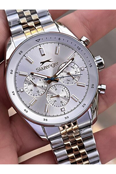 Slazenger ساعة العريس المقاومة للماء بسعة 100 طن مع حزام فولاذي مخصص غير قابل...