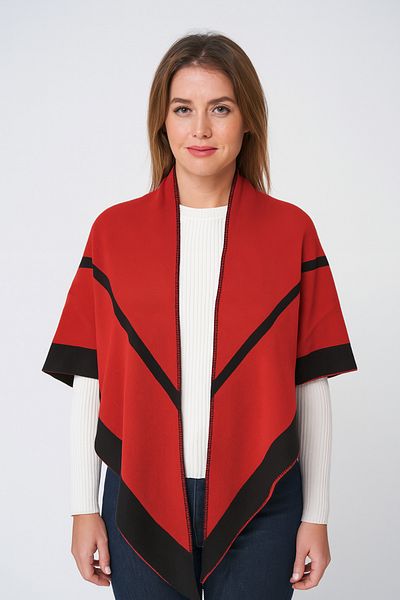 Sebir Moda Striped Two Colors Triangle Knitwear Shawl