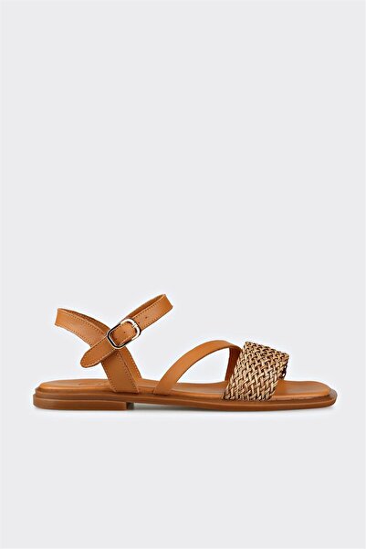 Elle Shoes Taba Kadın Düz Sandalet
