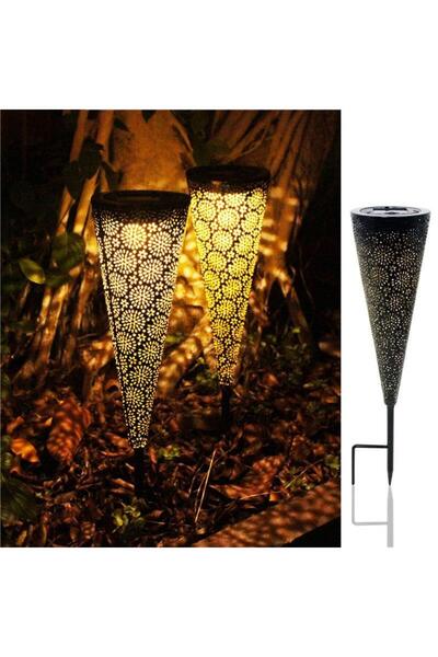 buradanaldım 2 Adet Üçgen Güneş Enerji Yürüyüş Yolu Işıkları, Solar Peyzaj Iş...