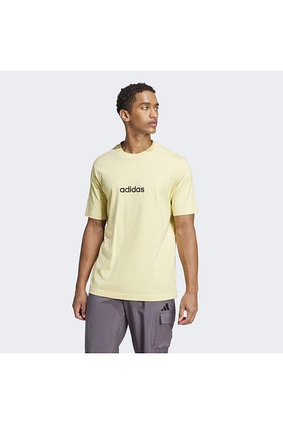 adidas Мъжка жълта тениска с кръгло деколте Linear Sj
