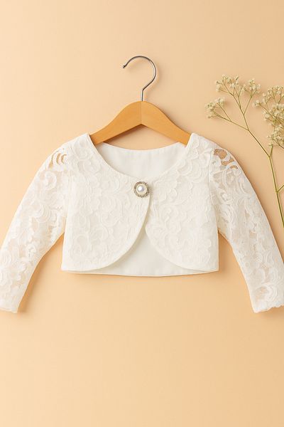ESİLA KİDS Girls' Lace Bolero Girls' Bolero Special Occasion Girls' Jacket Model 1-11 Years