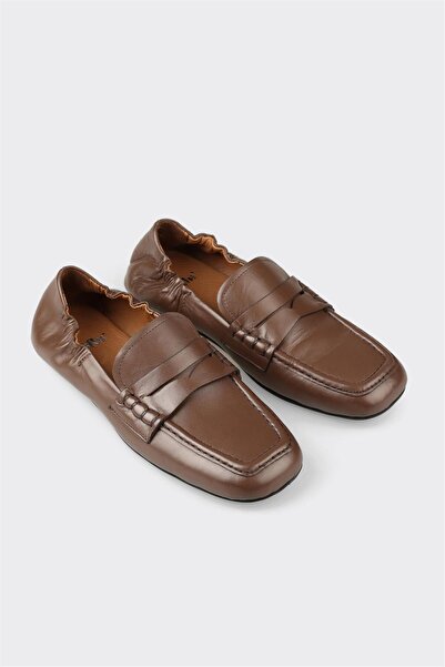 Elle Shoes Kahve Deri Kadın Günlük Ayakkabı