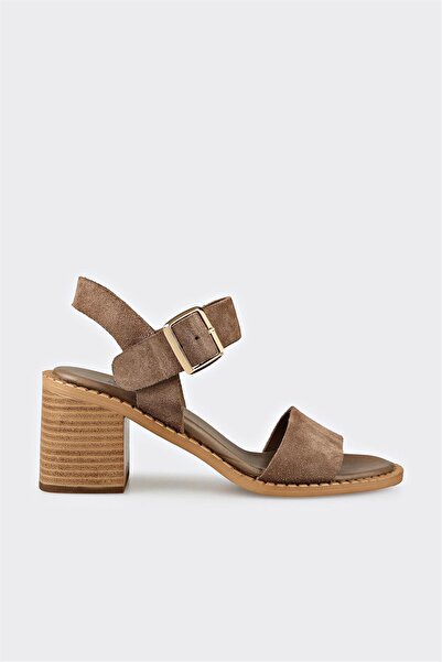 Elle Shoes Vizon Deri Kadın Sandalet