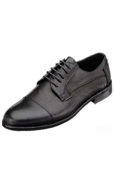 İriadam Nv1088 Black Leather Neolite Sole Large Size Men's Classic Shoes in Numbers 45,46,47,48,49,50