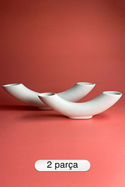 Ref-San Viking Vazo Ikili Set Seramik Bisküvi (HAM ÜRÜN)