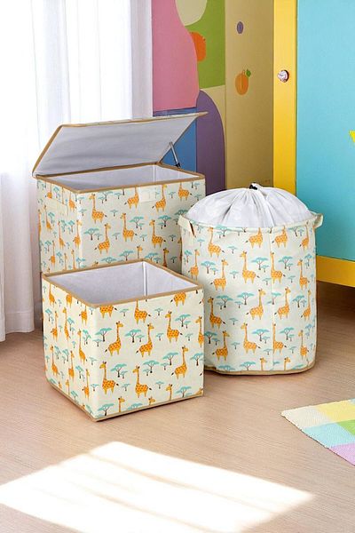 İronika Graffe Closet Organizer Toy Box Items Laundry Storage Basket Organizer Box Set of 3