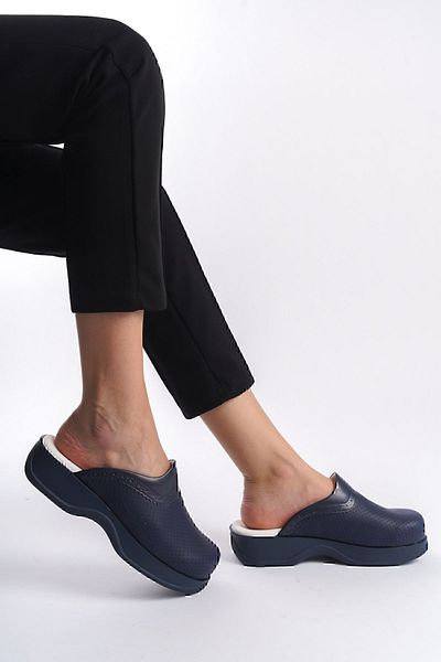 Pozitif Üniforma Γυναικείες παντόφλες Navy Blue Classic διάτρητες Sabo Παντόφλες Orthopedic Doctor Nurse Hospital