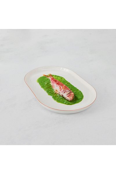 Güral Porselen Bilbao 2X20X11 cm Bone Boat Plate - Copper Copper