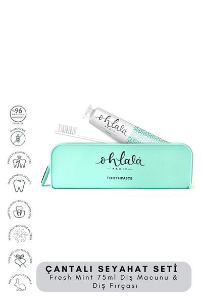 OHLALA Fresh Mint 75 ml Dental Luxe Toothbrush Premium Travel Set