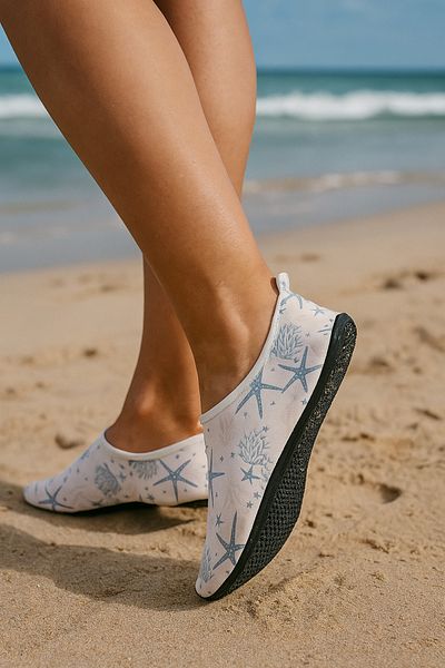 fluffy Beach and Sea Women's Shoes - Pool Shoes