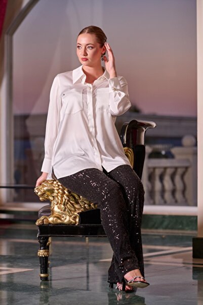 DE WHITES БІГ СІЗІНГ ДВОКИШЕНТНА БАВОВНЯНА САТЕНЕВА СОРОЧКА З ДЕТАЛЬНИМИ АКСЕСУАРАМИ