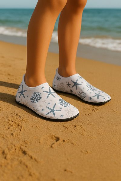 fluffy Beach and Sea Women's Shoes - Pool Shoes