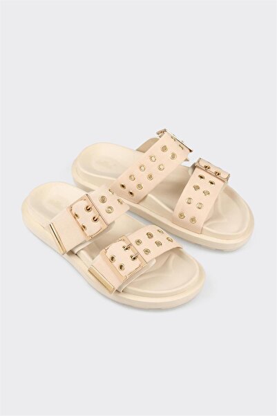 Elle Shoes Bej Kadın Düz Terlik
